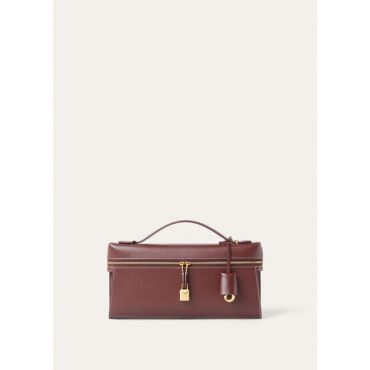 Loro Piana - Extra Clutch L29 Saddle Leather, Woman, Oxblood/Sun Gold, Size: NR