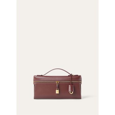 Loro Piana - Extra Clutch L29 Saddle Leather, Woman, Oxblood/Sun Gold, Size: NR