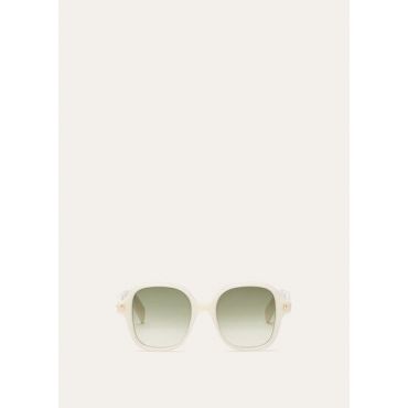 Loro Piana - Lily Sunglasses, Whisper White/Green Gold, Size: NR