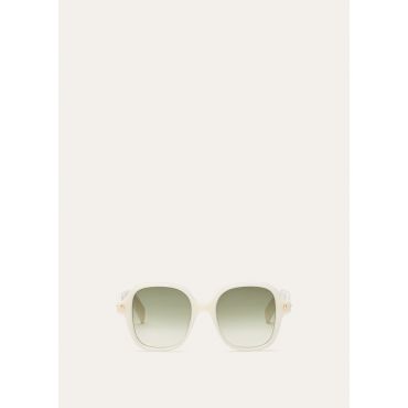 Loro Piana - Lily Sunglasses, 25P - WHISPER WHITE GREEN GOLD, Size: NR