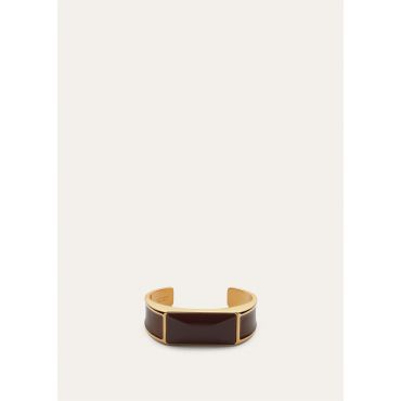 Loro Piana - Bonbon Bracelet Brass With Enamel, Woman, Sun Gold/Oxblood/Burnt Tan, Size: M