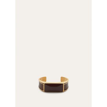 Loro Piana - Bonbon Bracelet Brass With Enamel, Woman, Sun Gold/Oxblood/Burnt Tan, Size: M