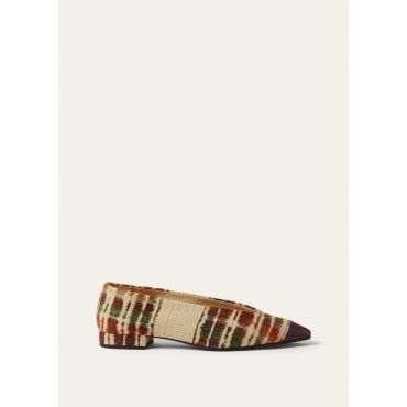 Loro Piana - Rebecca Cap Toe Bal.wtrclr Suitcase Stripe &calf, Woman, Vanilla Cloud/Deep Lava, Size: 38