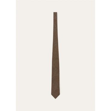 Loro Piana - Yale Tie 8 Tweed Cheviot, Man, Green Burnt Umber Weave, Size: NR