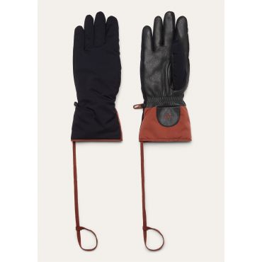 Loro Piana - Blue Sky Gloves Wind & Leather, Woman, Blue Navy, Size: M