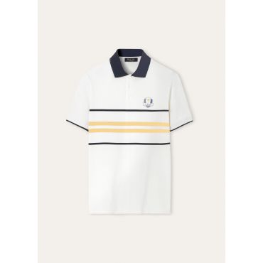 Loro Piana - Polo Rc Replica Technical Pique Stripes, Man, White Fancy, Size: XXL