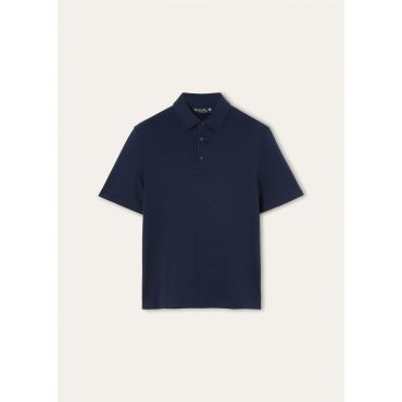 Loro Piana - Tremezzo Polo Rc Replica Sea Island Interlock, Man, Navy Blue, Size: L