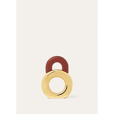Loro Piana - Ghiera Charm Bookend Brass & Leather, Sun Gold/Deep Kummel, Size: NR