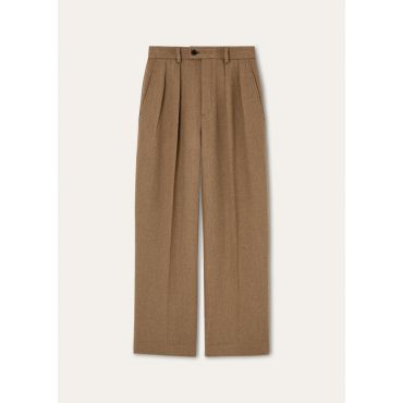 Loro Piana - Rodger Trousers Wool Melange Rain, Woman, Fox Brown Melange, Size: 38
