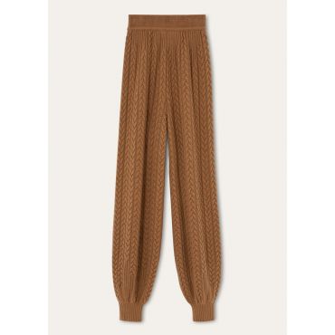 Loro Piana - Vicuna Coste Trousers Gg 6, Woman, Natural Dark Vicuna, Size: 38