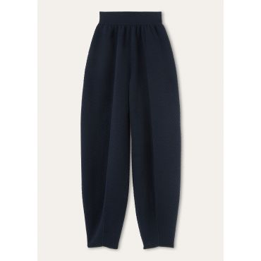 Loro Piana - Quilted Royal Lightness Trousers Wool Silk Gg 14, Woman, Blue Navy, Size: XS