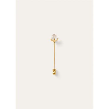 Loro Piana - Linen Bud Pin Cristal Rock, Woman, Transparent/Sun Gold, Size: NR