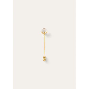 Loro Piana - Linen Bud Pin Cristal Rock, Woman, Transparent/Sun Gold, Size: NR