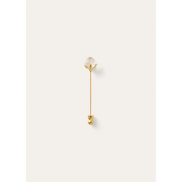 Loro Piana - Linen Bud Pin Cristal Rock, Woman, Transparent/Sun Gold, Size: NR