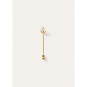 Loro Piana - Linen Bud Pin Cristal Rock, Woman, Transparent/Sun Gold, Size: NR