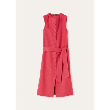 Loro Piana - Rosa Dress Tela Shantung, Woman, Cherry Sangria, Size: 44
