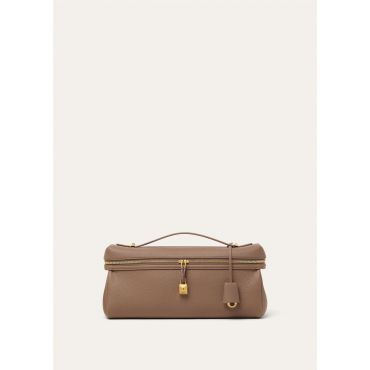 Loro Piana - Extra Softy Bag L33 Fine Grained Leather, Woman, Fossil/Sun Gold, Size: NR