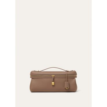 Loro Piana - Extra Softy Bag L33 Fine Grained Leather, Woman, Fossil/Sun Gold, Size: NR