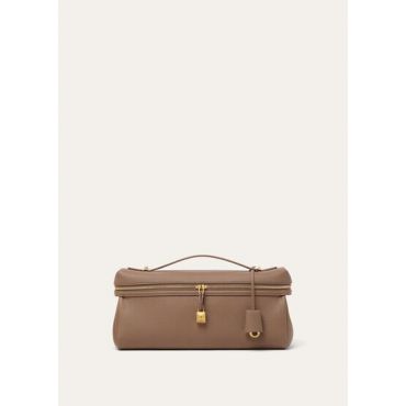 Loro Piana - Extra Softy Bag L33 Fine Grained Leather, Woman, Fossil/Sun Gold, Size: NR