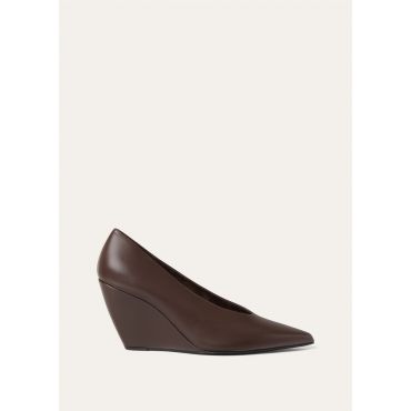 Loro Piana - Viola High Wedge Pump H80 Luxury Calf, Woman, Cedar Bronze, Size: 39