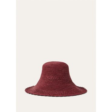 Loro Piana - Iside Cloche Straw Crochet, Woman, Burnt Maroon, Size: S
