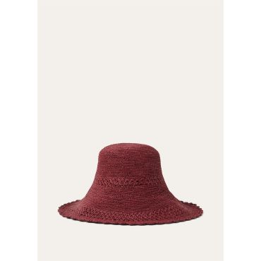 Loro Piana - Iside Cloche Straw Crochet, Woman, Burnt Maroon, Size: S