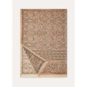 Loro Piana - Fleurs D'autrefois Stole Cash, Woman, Beige Burnt/Orange, Size: NR