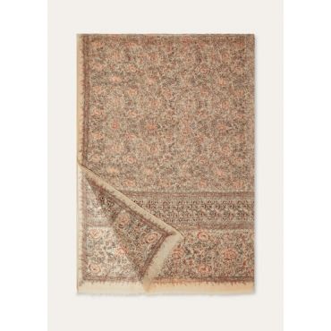 Loro Piana - Fleurs D'autrefois Stole Cash, Woman, Beige Burnt/Orange, Size: NR