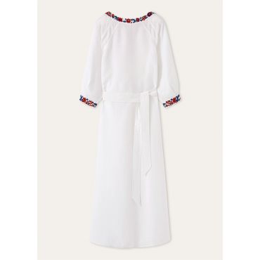 Loro Piana - Mina Embroidered Dress Solaire, Woman, Optical White, Size: 40