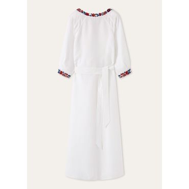 Loro Piana - Mina Embroidered Dress Solaire, Woman, Optical White, Size: 40