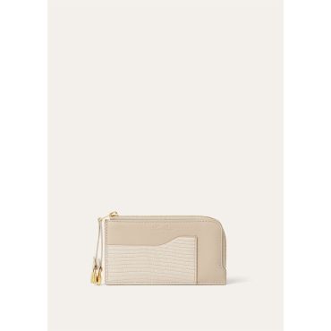 Loro Piana - Extra Zippouch W/cardholder Rndd Lthr/lizard, Woman, Light Travertine/Sun Gold, Size: NR