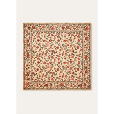 Loro Piana - Jasmine Bloom Foulard 90 Textured Silk, Woman, Beige/Green, Size: NR