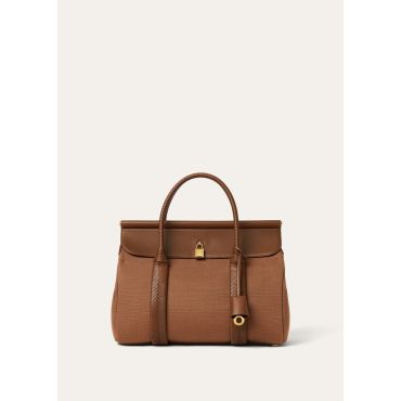 Loro Piana - Loom L32 Canvas Braided/rounded Leather, Woman, Colour Vicuna/Dark Vicuna/Sun Gold, Size: NR