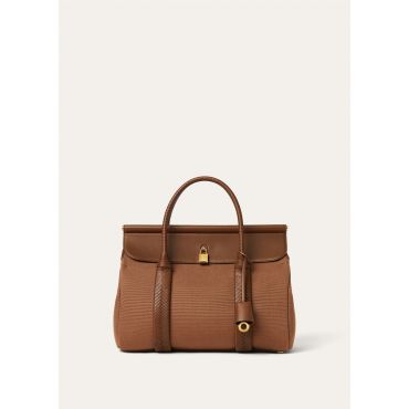 Loro Piana - Loom L32 Canvas Braided/rounded Leather, Woman, Colour Vicuna/Dark Vicuna/Sun Gold, Size: NR