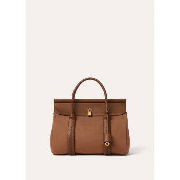 Loro Piana - Loom L32 Canvas Braided/rounded Leather, Woman, Colour Vicuna/Dark Vicuna/Sun Gold, Size: NR