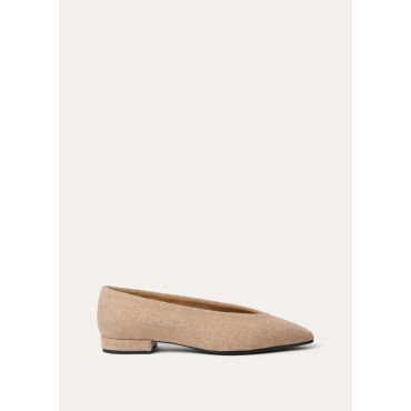 Loro Piana - Rebecca Ballet Flat, Woman, Light Brown/White Herringbone, Size: 38