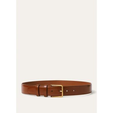 Loro Piana - Mayfair Belt 32 Mm Rounded Satin Leather, Woman, Cocoa Bean/Sun Gold, Size: L