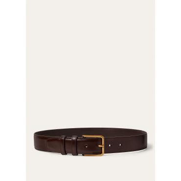 Loro Piana - Mayfair Belt 32 Mm Rounded Satin Leather, Woman, Dark Coffee/Sun Gold, Size: S