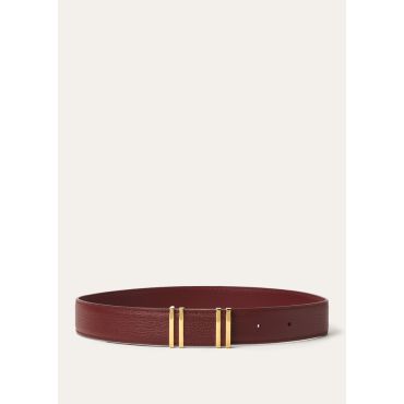 Loro Piana - Ponticello Belt Grained Calf, Woman, Glazed Moka/Sun Gold, Size: S