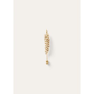 Loro Piana - Waterfall Flower Pin Transparent Glass, Woman, Transparent/Sun Gold, Size: NR