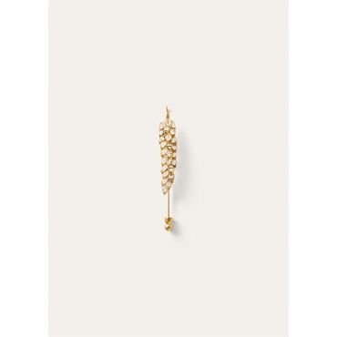 Loro Piana - Waterfall Flower Pin Transparent Glass, Woman, Transparent/Sun Gold, Size: NR