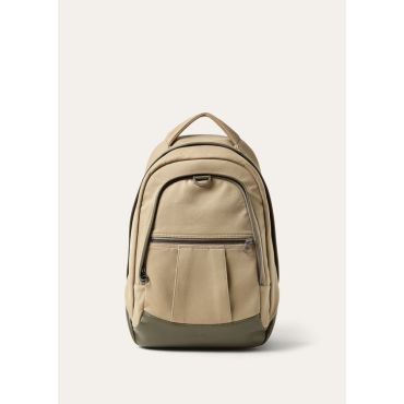 Loro Piana - Pioneer Backpack Medium Cover Cotton Rain/rnd Lth, Man, Bamboo Parer/Sicilian Capers/Onyx, Size: NR