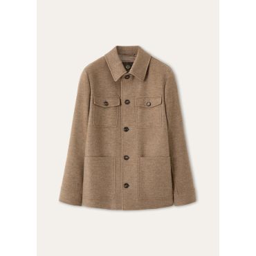 Loro Piana - Devis Caban Cash Double Rain, Man, Licorice Root Melange, Size: 58