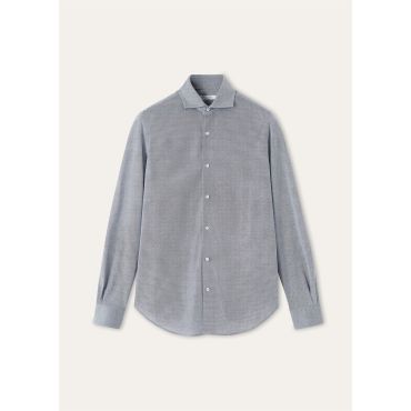 Loro Piana - Andrew Shirt Light Cotton Oxford, Man, Quartz Blue, Size: XS
