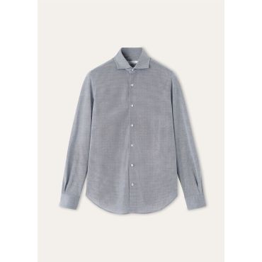 Loro Piana - Andrew Shirt Light Cotton Oxford, Man, Quartz Blue, Size: XS