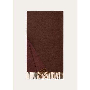 Loro Piana - Sciarpa Two -tone Baby Cash, Woman, Java Brown Melange/Purple Melange, Size: NR