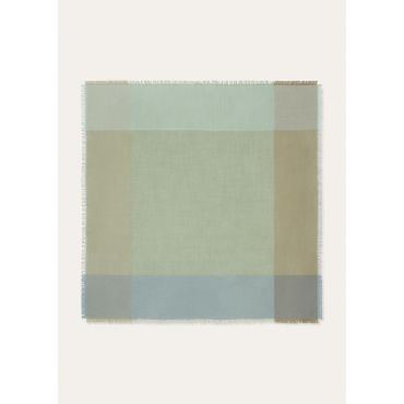 Loro Piana - Carre' Quadrilatero Del Silenzio Cash Silk, Woman, Green Fluorite/Green Ribbons, Size: NR