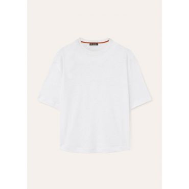Loro Piana - T-shirt Gargano, Woman, White, Size: 42