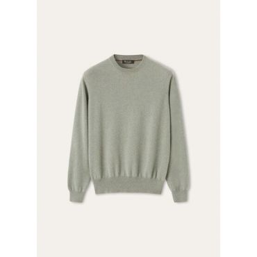 Loro Piana - Girocollo Classic Baby Cash, Man, Mountain View Melange, Size: 56