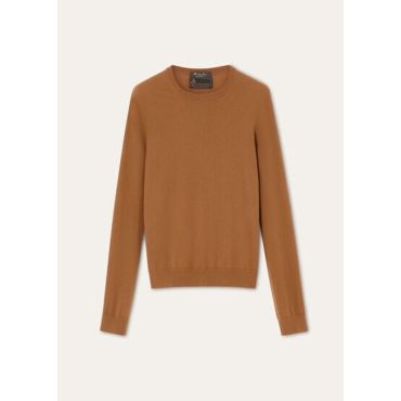 Loro Piana - Crewneck, Woman, Natural Dark Vicuna, Size: 44
